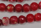 CAG4640 15.5 inches 6mm faceted round fire crackle agate beads