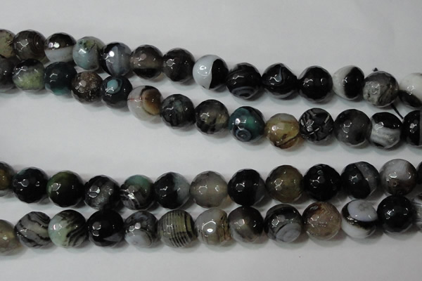 CAG4662 15.5 inches 10mm faceted round fire crackle agate beads