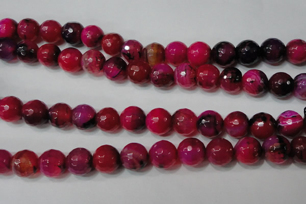 CAG4670 15.5 inches 10mm faceted round fire crackle agate beads