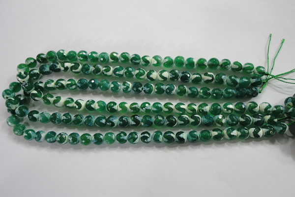 CAG4698 15.5 inches 8mm faceted round tibetan agate beads wholesale