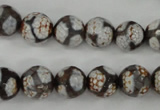 CAG4706 15 inches 10mm faceted round tibetan agate beads wholesale