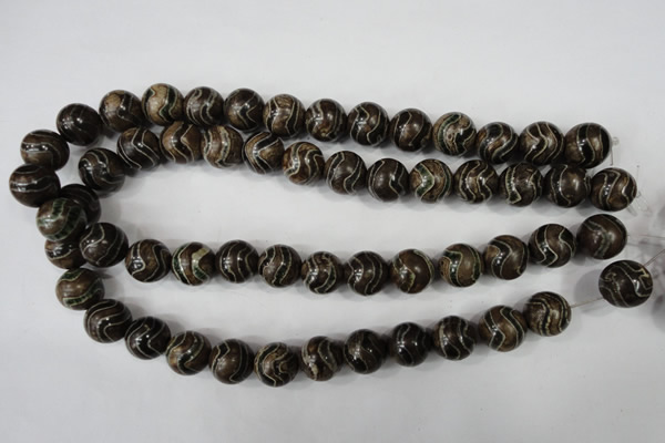 CAG4754 15 inches 14mm round tibetan agate beads wholesale