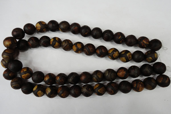 CAG4767 15 inches 14mm round tibetan agate beads wholesale