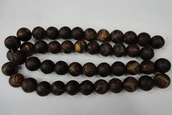 CAG4768 15 inches 16mm round tibetan agate beads wholesale
