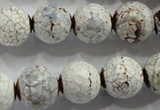 CAG4788 15.5 inches 14mm faceted round fire crackle agate beads