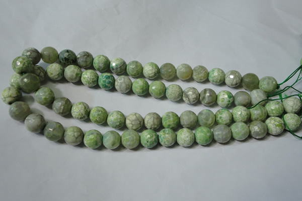 CAG4792 15.5 inches 12mm faceted round fire crackle agate beads