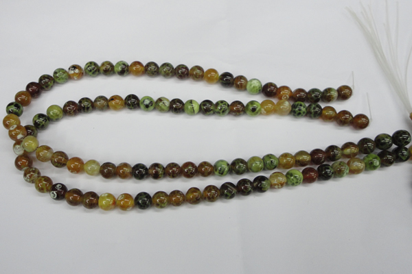 CAG4832 15 inches 8mm round dragon veins agate beads wholesale