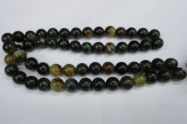 CAG4835 15 inches 14mm round dragon veins agate beads wholesale