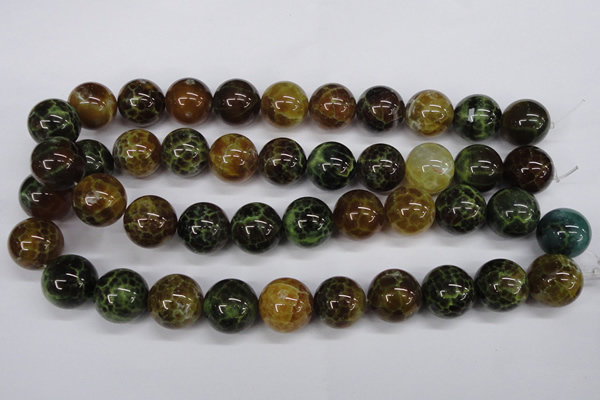 CAG4837 15 inches 18mm round dragon veins agate beads wholesale