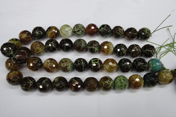 CAG4847 15 inches 18mm faceted round dragon veins agate beads