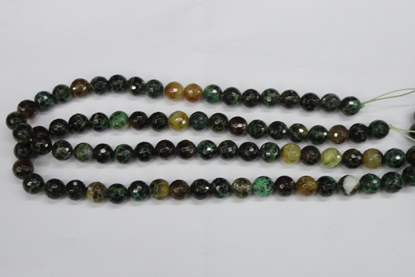 CAG4853 15 inches 10mm faceted round dragon veins agate beads