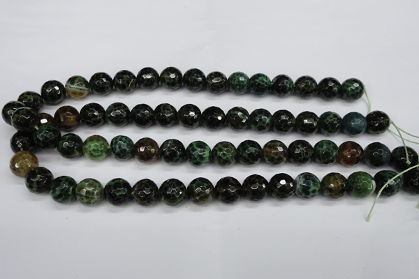 CAG4854 15 inches 12mm faceted round dragon veins agate beads
