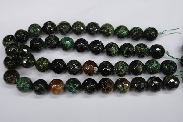 CAG4857 15 inches 18mm faceted round dragon veins agate beads