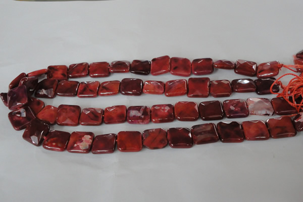 CAG4872 15 inches 14*14mm faceted square fire crackle agate beads