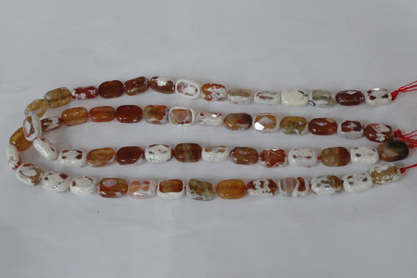 CAG4879 15 inches 10*14mm faceted rectangle fire crackle agate beads