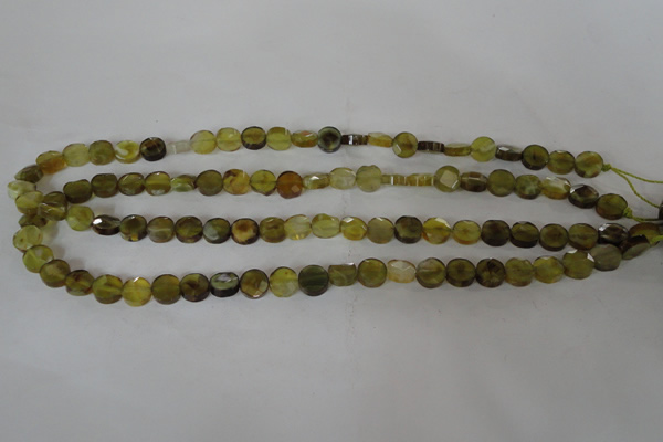 CAG4890 15 inches 8mm faceted coin fire crackle agate beads