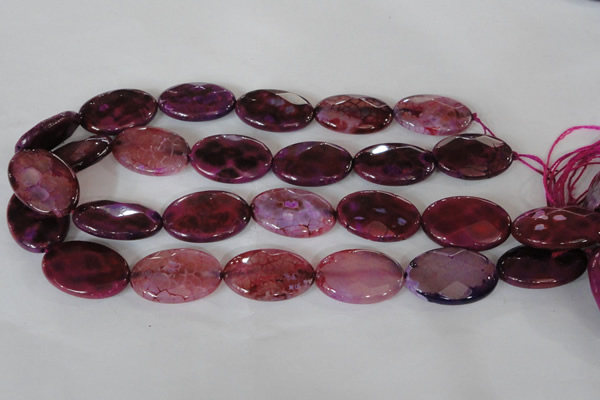 CAG4899 15 inches 20*30mm faceted oval fire crackle agate beads