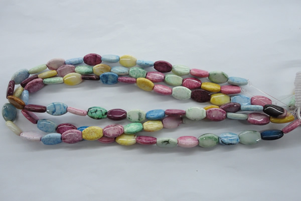 CAG4916 15.5 inches 10*14mm flat drum dyed white agate beads