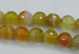 CAG5102 15.5 inches 8mm faceted round line agate beads wholesale