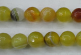 CAG5103 15.5 inches 10mm faceted round line agate beads wholesale