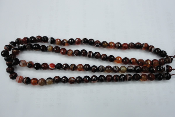 CAG5111 15.5 inches 6mm faceted round line agate beads wholesale