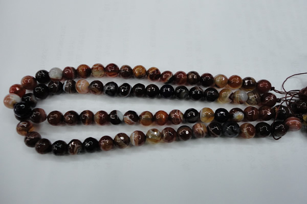 CAG5113 15.5 inches 10mm faceted round line agate beads wholesale
