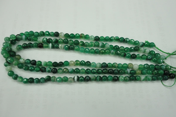 CAG5120 15.5 inches 4mm faceted round line agate beads wholesale