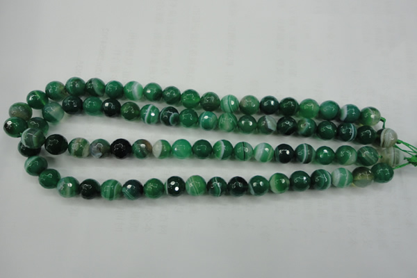 CAG5122 15.5 inches 8mm faceted round line agate beads wholesale