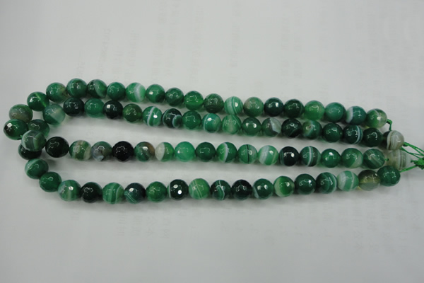 CAG5123 15.5 inches 10mm faceted round line agate beads wholesale
