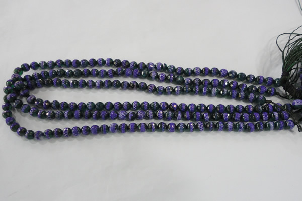 CAG5139 15 inches 6mm faceted round tibetan agate beads wholesale