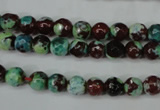 CAG5214 15 inches 6mm faceted round fire crackle agate beads