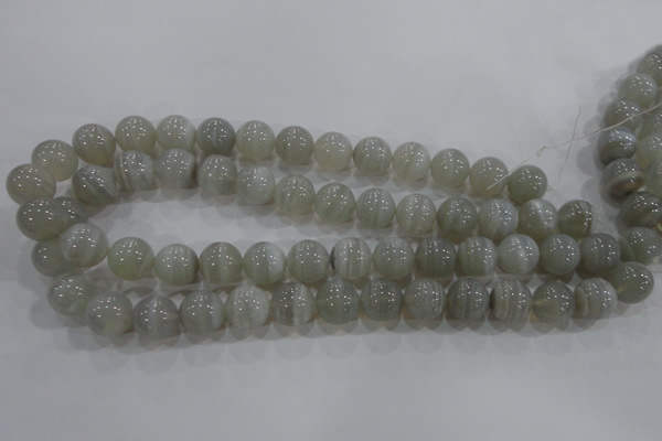 CAG5324 15.5 inches 14mm round grey line agate beads wholesale