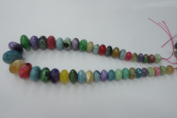 CAG5420 8*12mm – 13*22mm faceted rondelle dragon veins agate beads