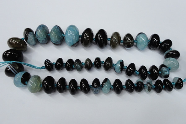 CAG5435 7*11mm – 15*22mm rondelle agate druzy geode agate beads