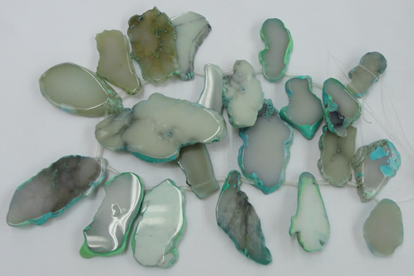 CAG5478 15.5 inches 20*30mm - 40*68mm freeform agate gemstone beads