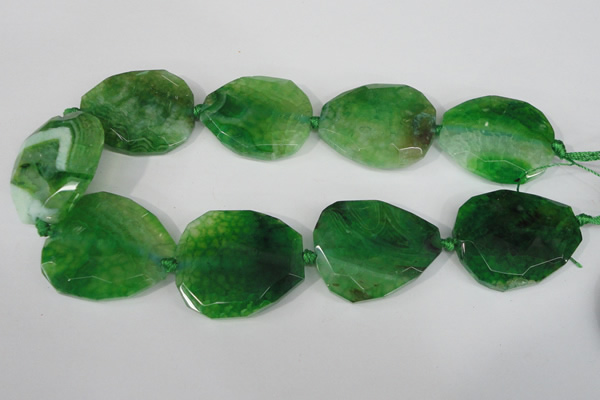 CAG5489 15.5 inches 30*35mm – 35*40mm faceted freeform agate beads