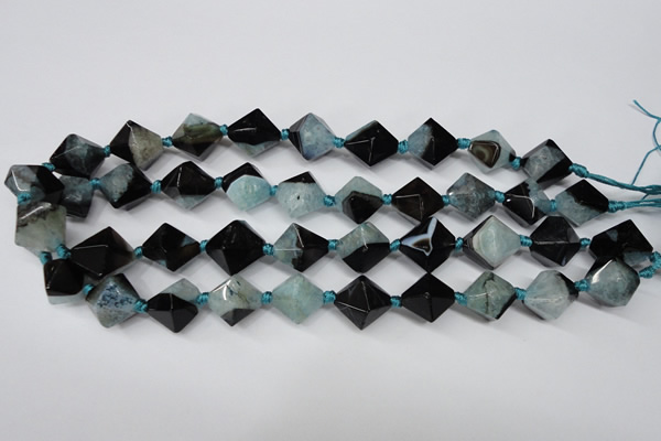 CAG5498 15.5 inches 18*18mm faceted bicone agate gemstone beads