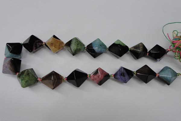 CAG5502 15.5 inches 22*22mm faceted bicone agate gemstone beads