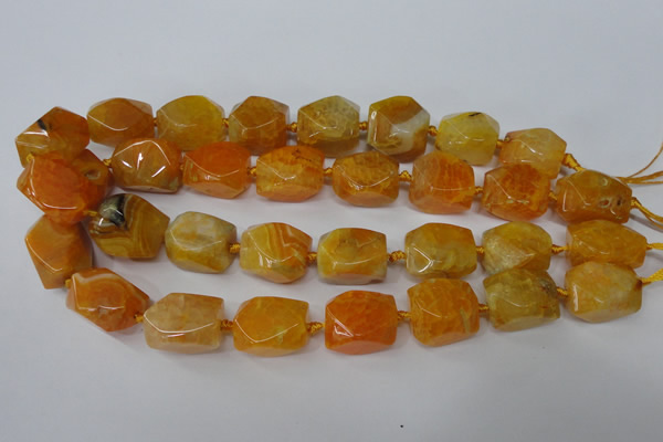 CAG5509 15.5 inches 16*17*22mm faceted nuggets agate beads