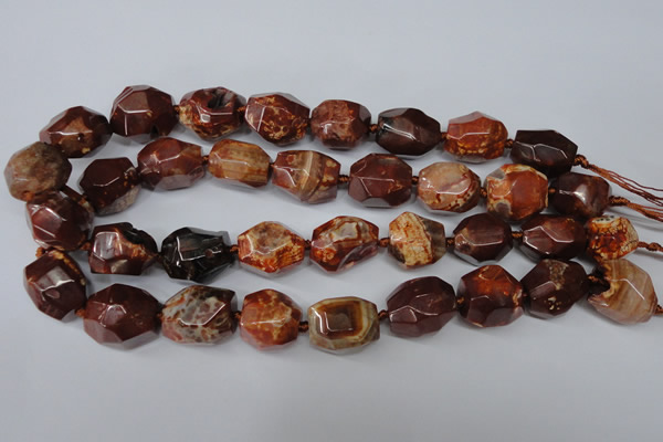 CAG5517 15.5 inches 18*22mm faceted nuggets agate gemstone beads