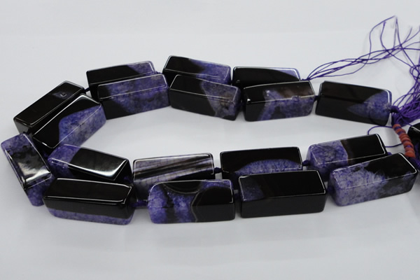 CAG5541 15.5 inches 15*15*40mm cuboid agate druzy geode beads