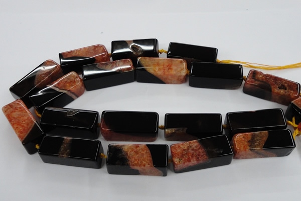 CAG5542 15.5 inches 15*15*40mm cuboid agate druzy geode beads