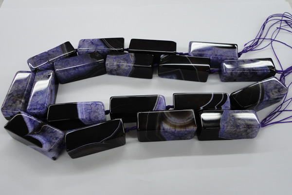 CAG5548 15.5 inches 15*15*40mm cuboid agate druzy geode beads