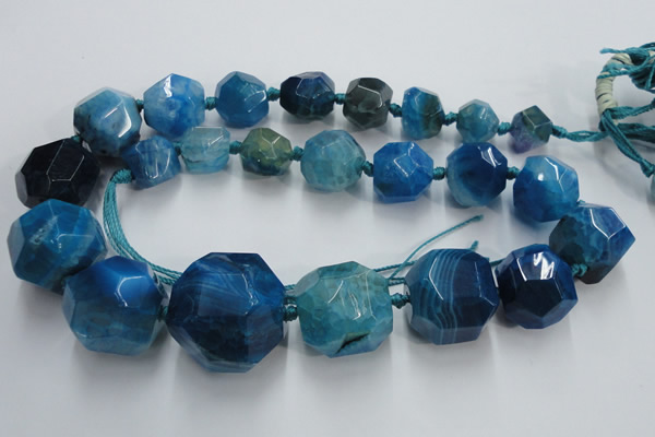 CAG5591 15 inches 10*12mm - 25*27mm faceted nuggets agate beads