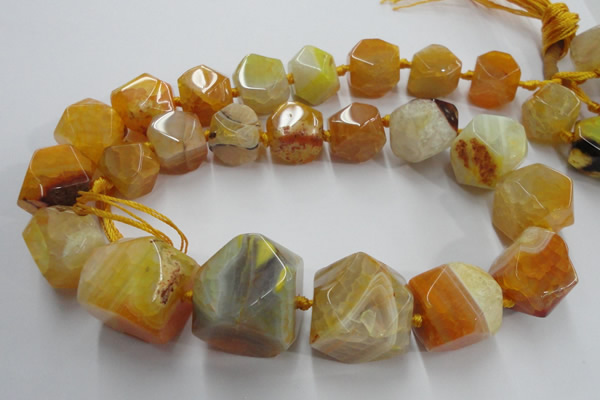 CAG5595 15 inches 12*14mm - 24*25mm faceted nuggets agate beads