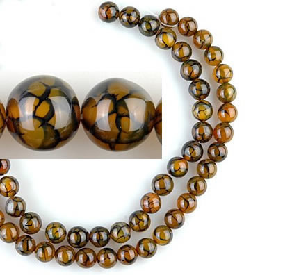 CAG56 5pcs 12mm&13mm round dragon veins agate beads wholesale