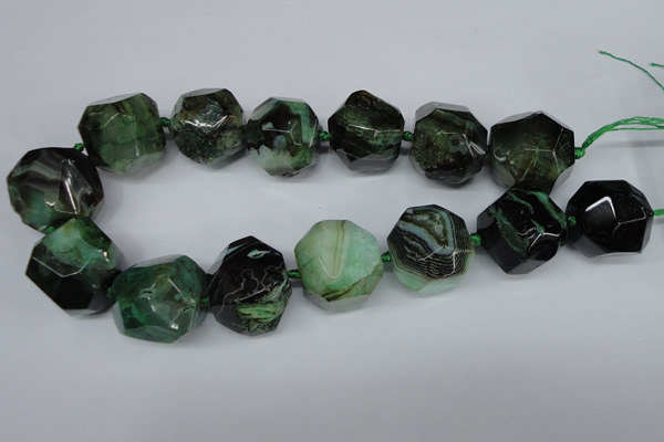 CAG5602 15 inches 25*30mm faceted nuggets agate gemstone beads