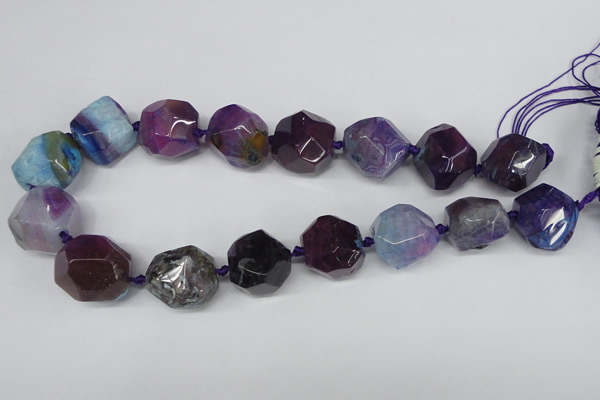 CAG5603 15 inches 22*25mm faceted nuggets agate gemstone beads