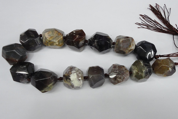 CAG5608 15 inches 20*22mm - 25*30mm faceted nuggets agate gemstone beads