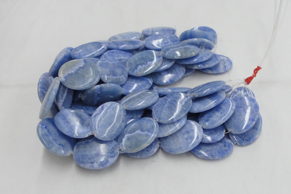 CAG561 16 inches 15*20mm oval blue agate gemstone beads wholesale
